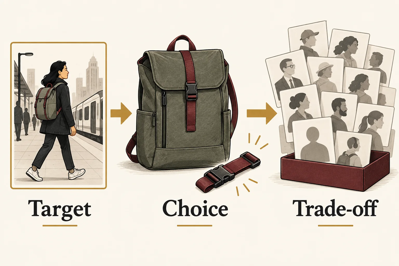 A team selects a commuter audience and a repair promise while setting aside an unfocused all-customers proposition